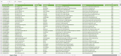 Dataset van alle kappers in België